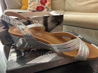 Sandalias PAYMA Plata Talla 38 Un Uso