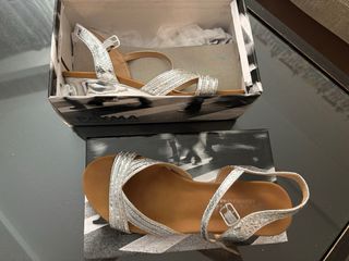 Sandalias PAYMA Plata Talla 38 Un Uso