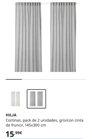 Tende in tessuto grigio HILJA IKEA (PACK 2+1)