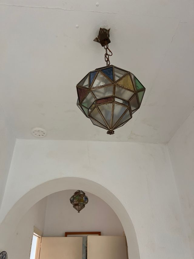 2 Lámparas/faroles colgante cristal multicolor