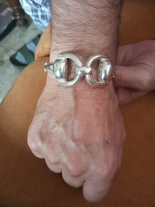 Preciosa Pulsera Plata Hombre 49gr