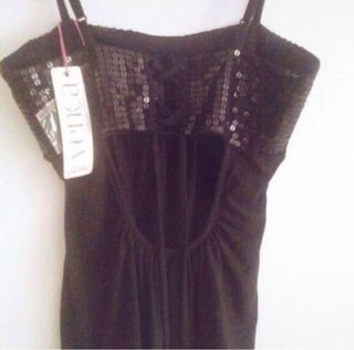 Top elegante negro lentejuelas