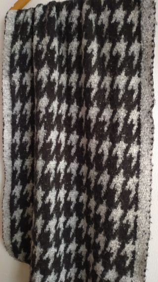 Bufanda, chal, grueso, tonalidad gris