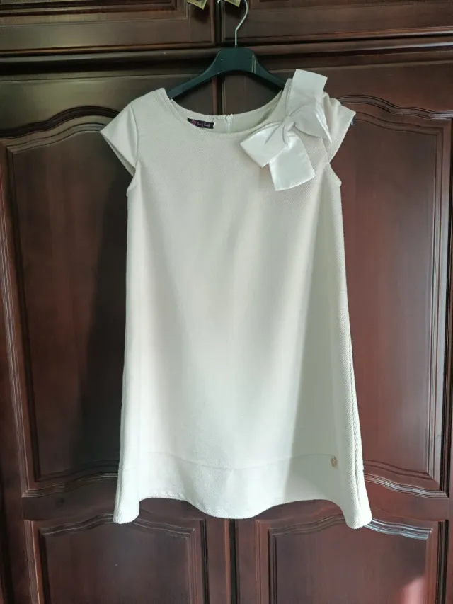 Vestido niña nude con lazo