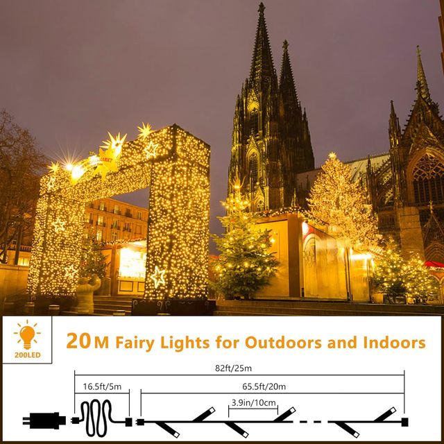 NOVITÀ - Luci LED natalizie 20M 200 lampadine Mando