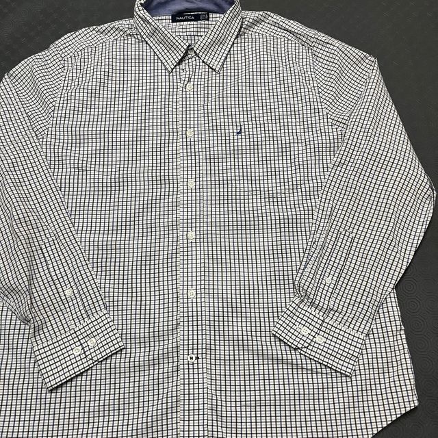 Camisa Nautica Clássica XXL Azul e Branca