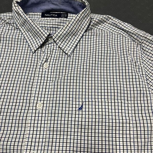Camisa Nautica Clássica XXL Azul e Branca