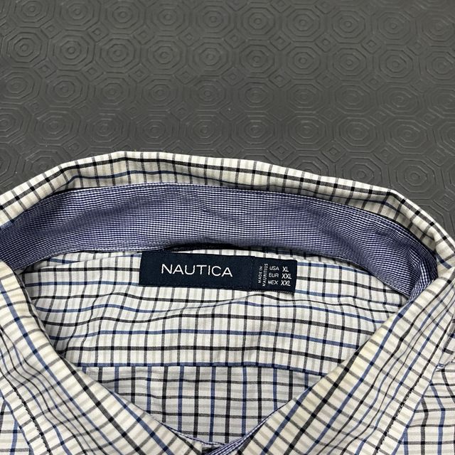 Camisa Nautica Clássica XXL Azul e Branca