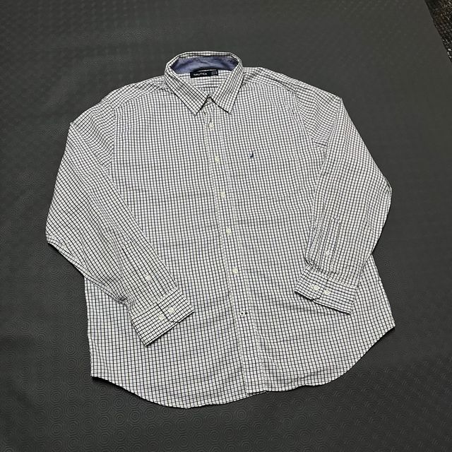 Camisa Nautica Clássica XXL Azul e Branca