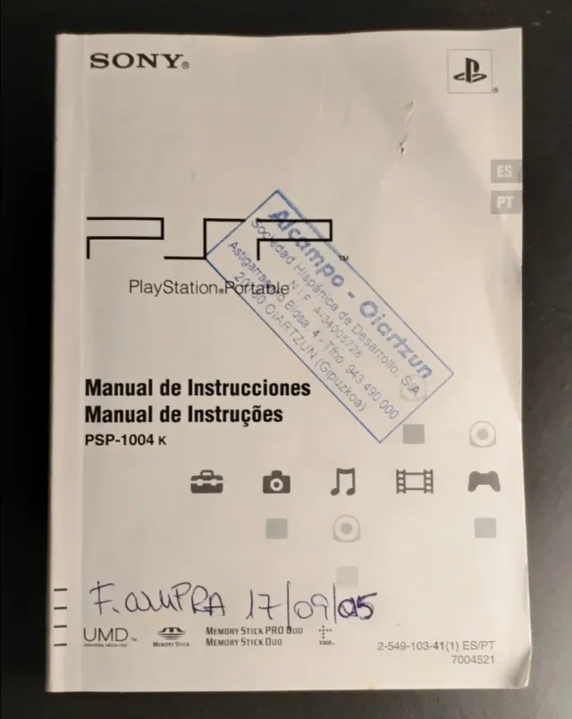 Manuale Sony PSP 1004 K - Istruzioni