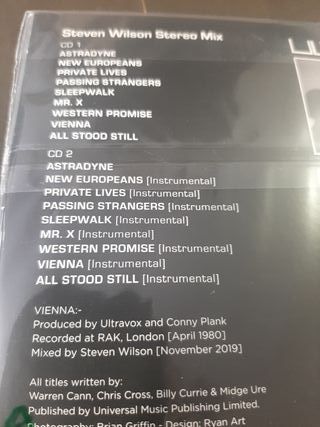 ULTRAVOX Vienna 2CD Steven Wilson Mix RSD