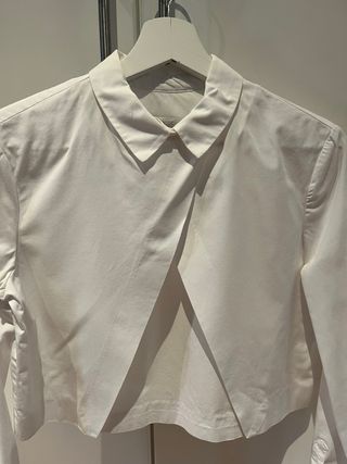 Camisa Zara Popelín Blanca Talla S