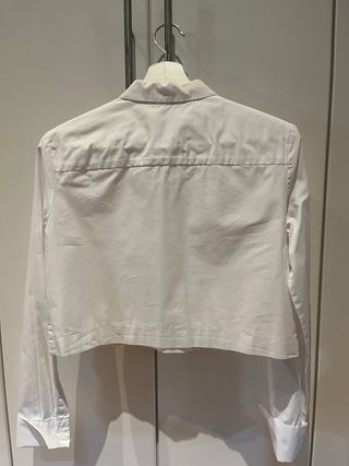 Camisa Zara Popelín Blanca Talla S