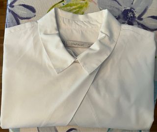 Camisa Zara Popelín Blanca Talla S