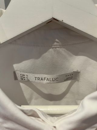 Camisa Zara Popelín Blanca Talla S
