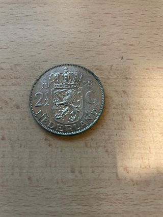 Moneta 2,5 Gulden Argento Olanda 1959