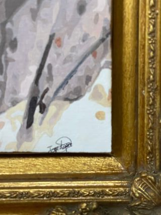 Óleo Jesús Original José Lopez sin Marco Madera