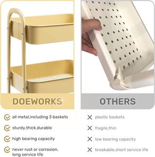 Carrito Auxiliar Metálico 3 Niveles con Ruedas