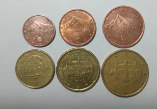 Lotto 6 monete euro cent Slovacchia
