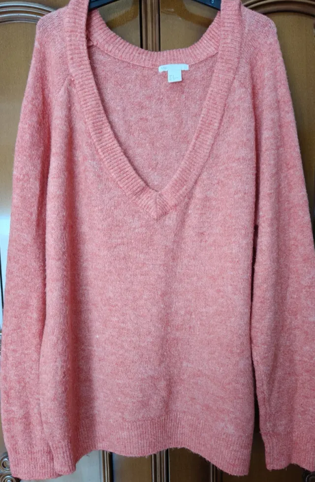 Jersey coral cuello pico