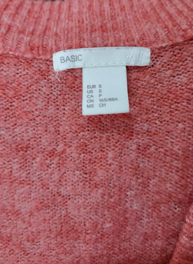 Jersey coral cuello pico