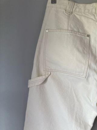 Pantalón vaquero recto beige Mango