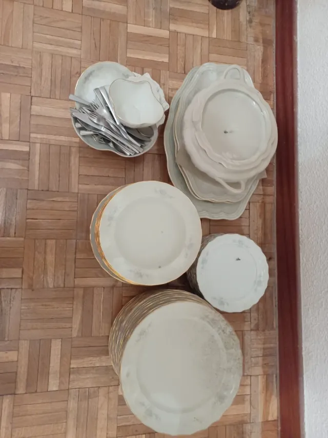 Vajilla Bidasoa Porcelana y Oro