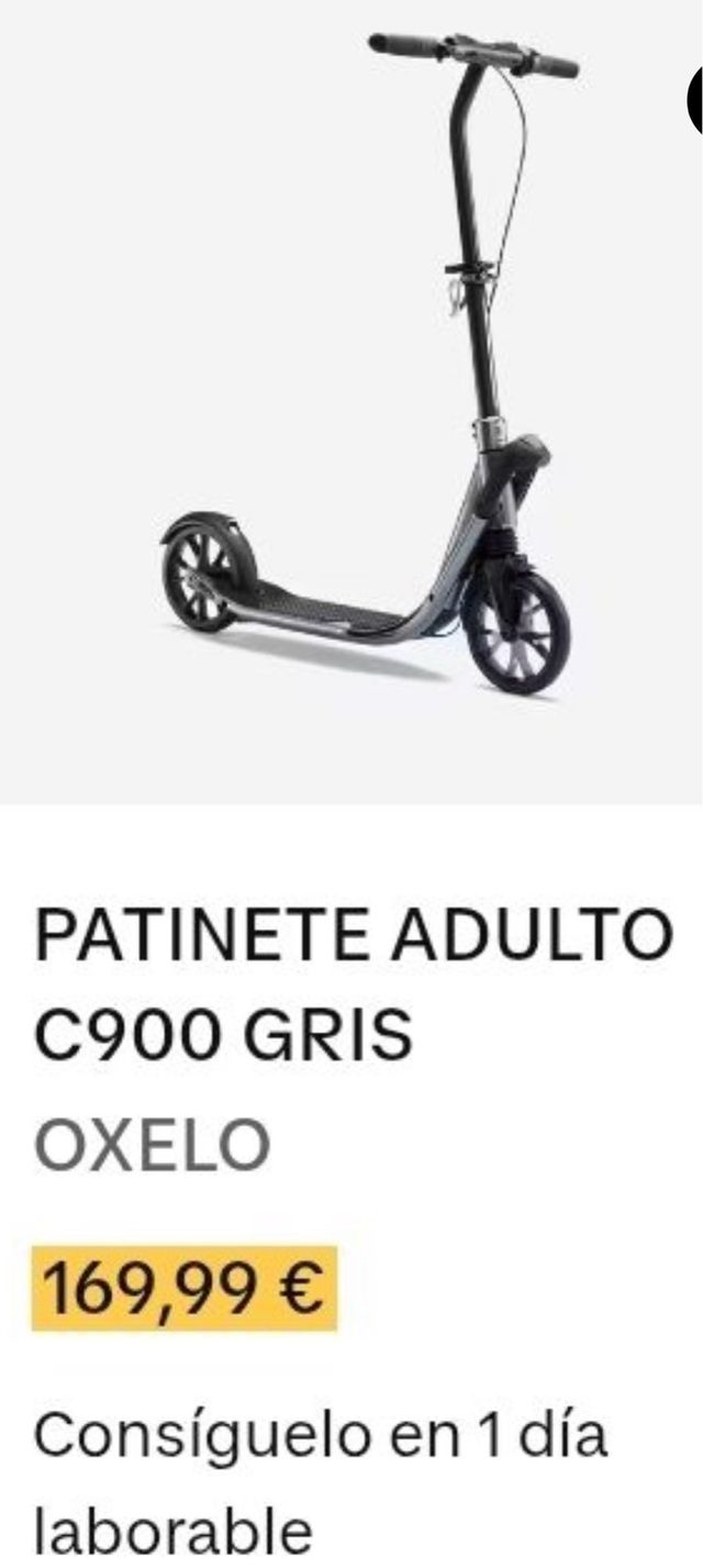 Patinete Oxelo C900 Gris Adulto