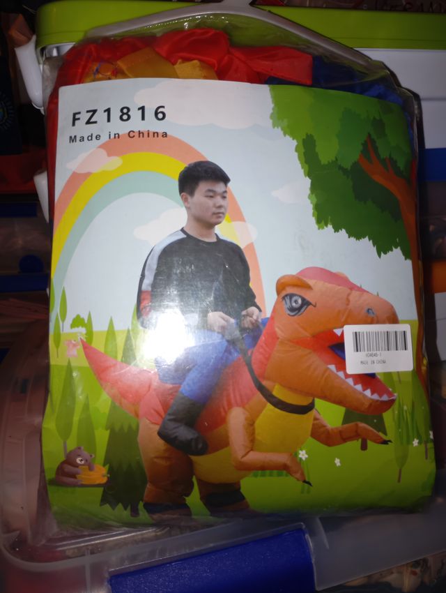 Disfraz inflable de dinosaurio T-Rex