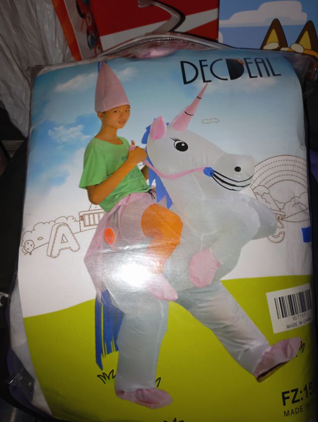 Disfraz inflable de unicornio DECDEAL