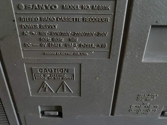 Radio Sanyo M9811k Cassette Boombox