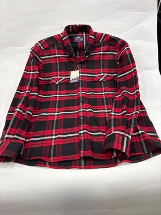 Camisa de franela KENTS cuadros roja y negra