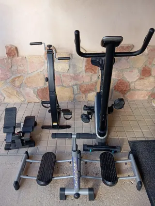 Lote 4 máquinas ejercicio: Bicicleta, Stepper, Leg