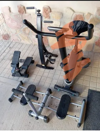 Lote 4 máquinas ejercicio: Bicicleta, Stepper, Leg