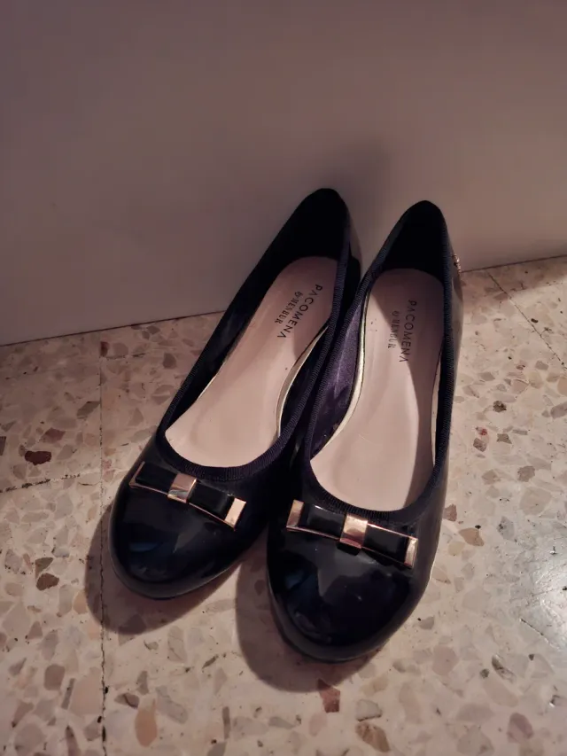 Zapatos Paco Mena Negros Talla 38 poco tacon