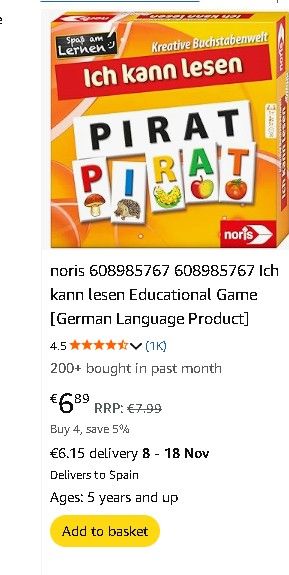 Juego de mesa Ich kann lesen (Alemán)