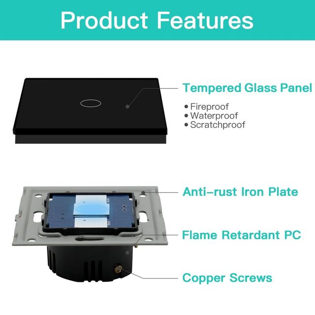 Interruptor Táctil LED Indicador Nocturno