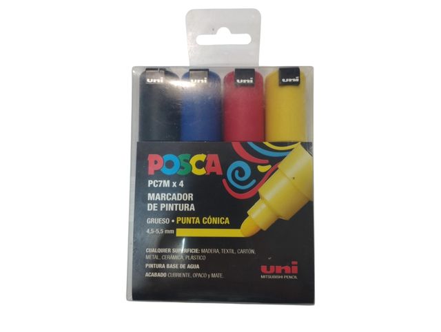 Posca PC7M x4 Marcadores de Ponta Cónica