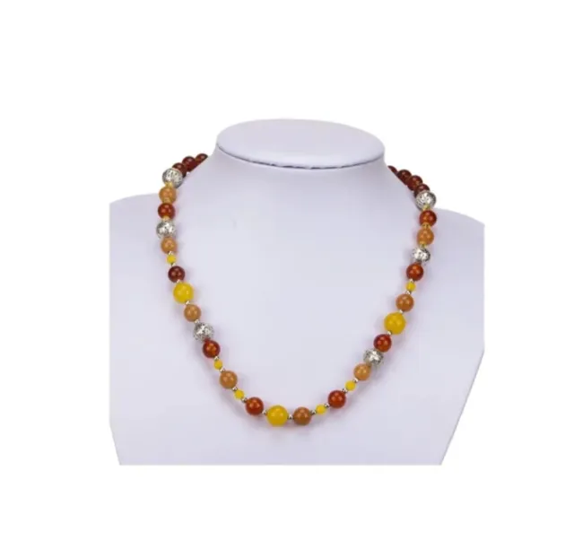 Colar Pedras Naturais Jade Ágata Acenturina