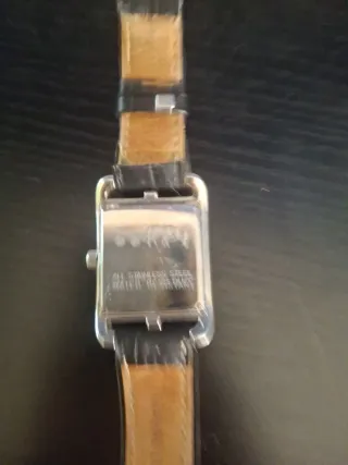 Reloj Hermès Paris Cuadrado Negro Plata