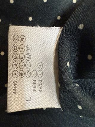 Camisón satén negro lunares T.44