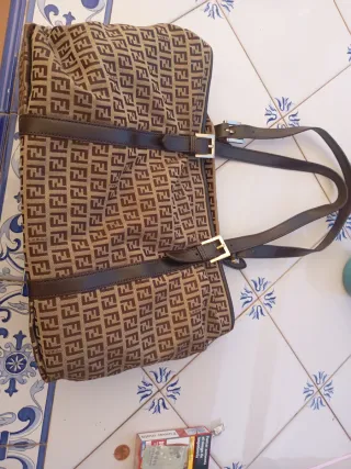 Borsa Fendi beige e marrone