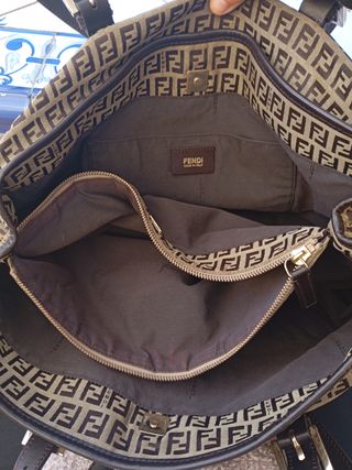 Borsa Fendi beige e marrone