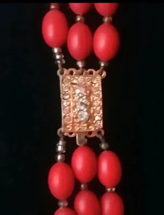 Collana perle satinate cristalli boreali anni '50