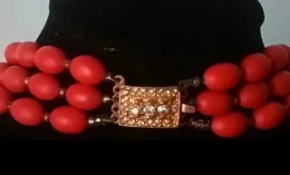 Collana perle satinate cristalli boreali anni '50