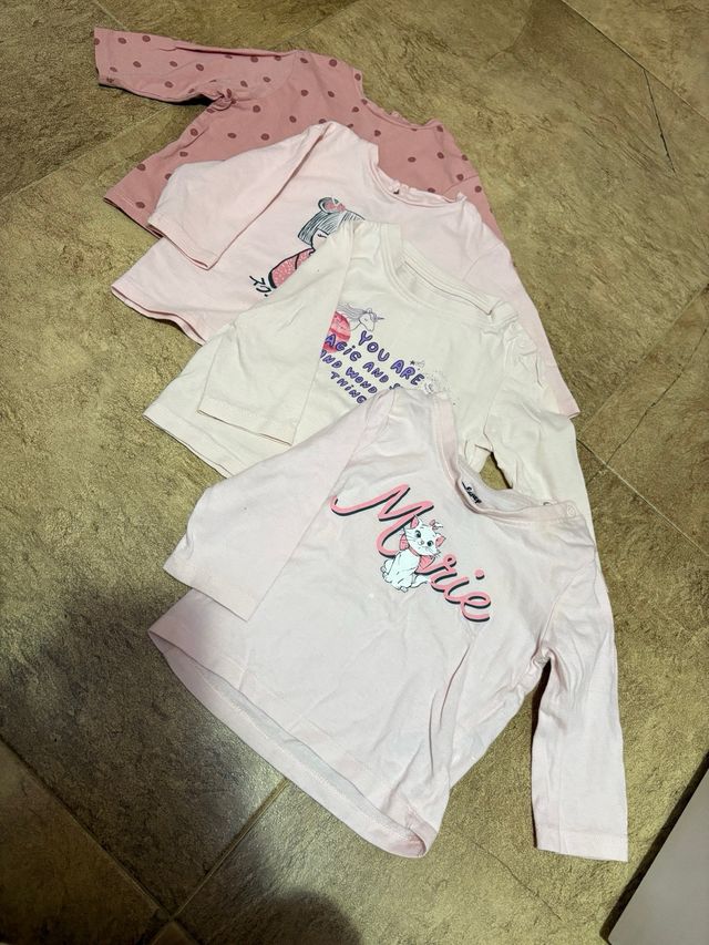 Lote 8 Camisetas Manga Larga Bebé Niña