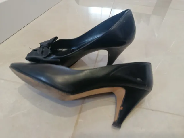 Zapatos negros mujer tacón lazo talla 36