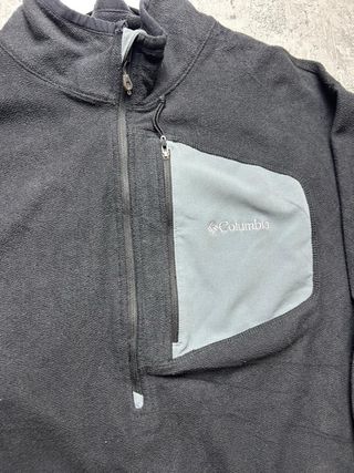 Columbia Black Half-Zip Fleece Pullover - Vintage