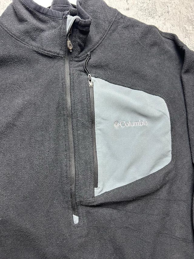 Columbia Black Half-Zip Fleece Pullover - Vintage