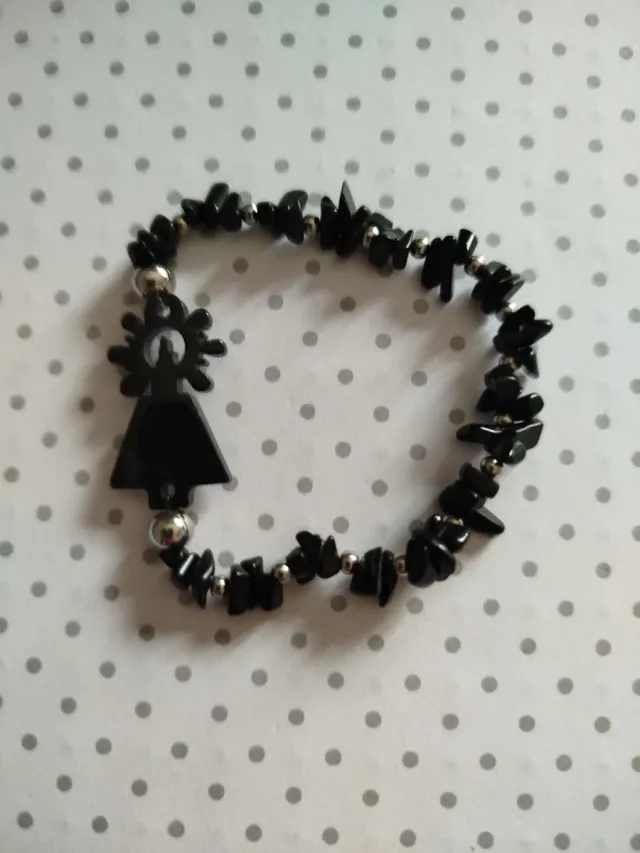 Pulsera Virgen del Pilar Negra y Plateada